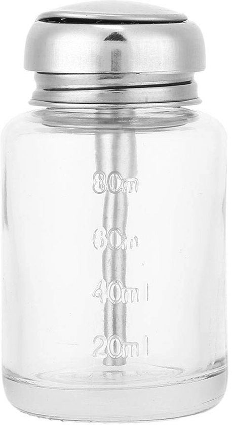 Dispensatore in vetro da 80 ml - Rimosso di smalto - Riciclabile - Professionale - Sostenibile - Ideale per uso salon/ domestico - Rimosso smalto