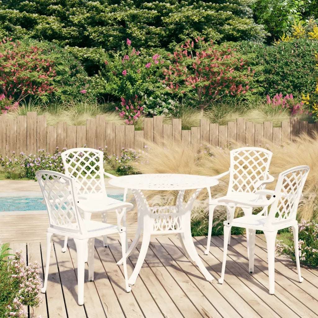 Set da Bistrot 5 pz in Alluminio Pressofuso Bianco 3070612