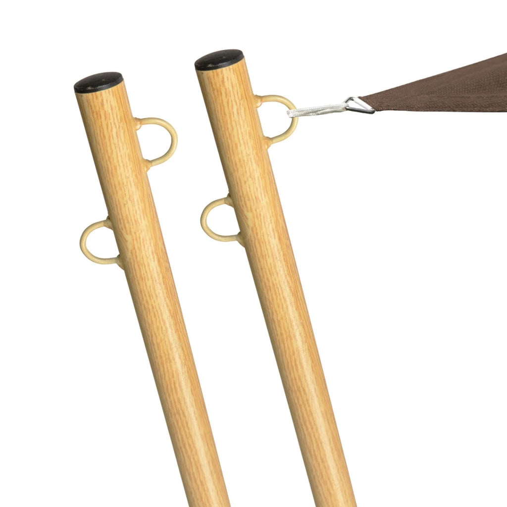 IDMarket - Set di 2 alberi per vele ombreggianti effetto legno H.220 cm con pali e basi in acciaio