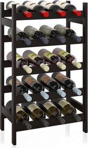Wijnrek a Vino con 20 contenitori - 20 contenitori - Finitura in legno scuro - Design a parete