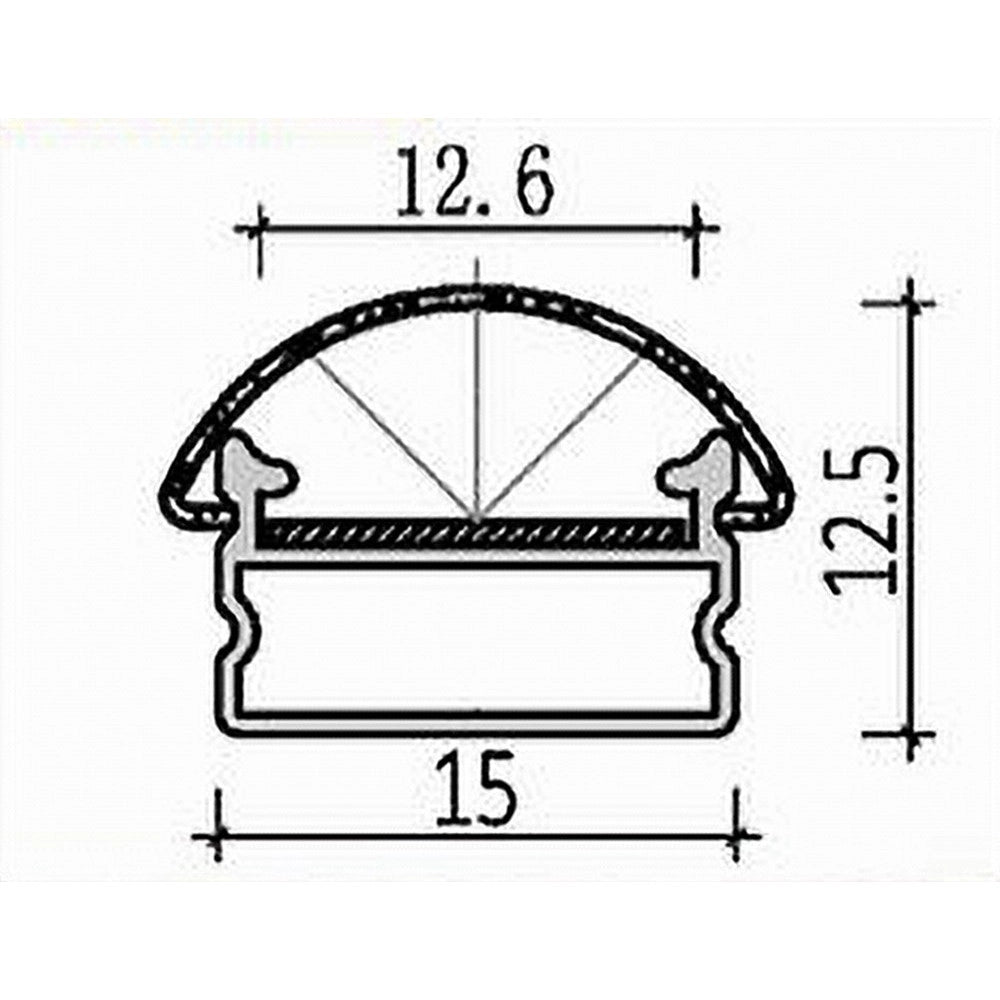 Trade Shop - 10 Pz Profilo In Alluminio Bombato A Plafone Sezionabile 2mt Per Strip Led Al-01 -