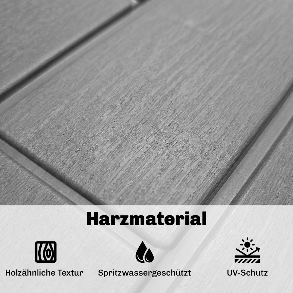 Cassa da giardino 227 litri impermeabile ¨C zephmum ¨C Grigio 106.5x43x54.5cm