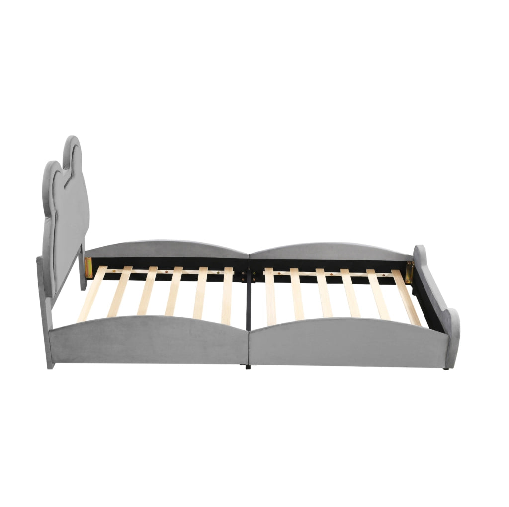 Letto per bambini a forma di orso, 90 x 200 cm, grigio