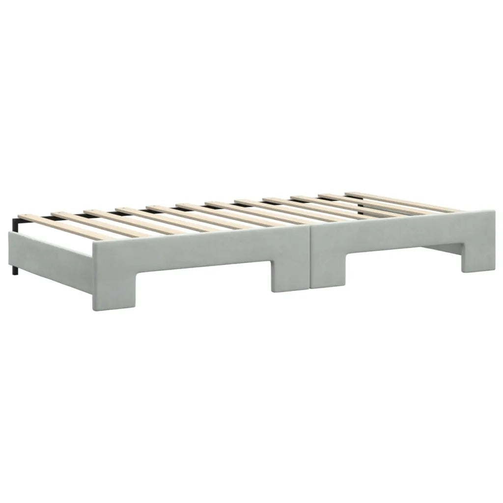 Divano Letto con Letto Estraibile-Sofa Letto-Daybed Grigio Chiaro 100x200 Velluto 870145