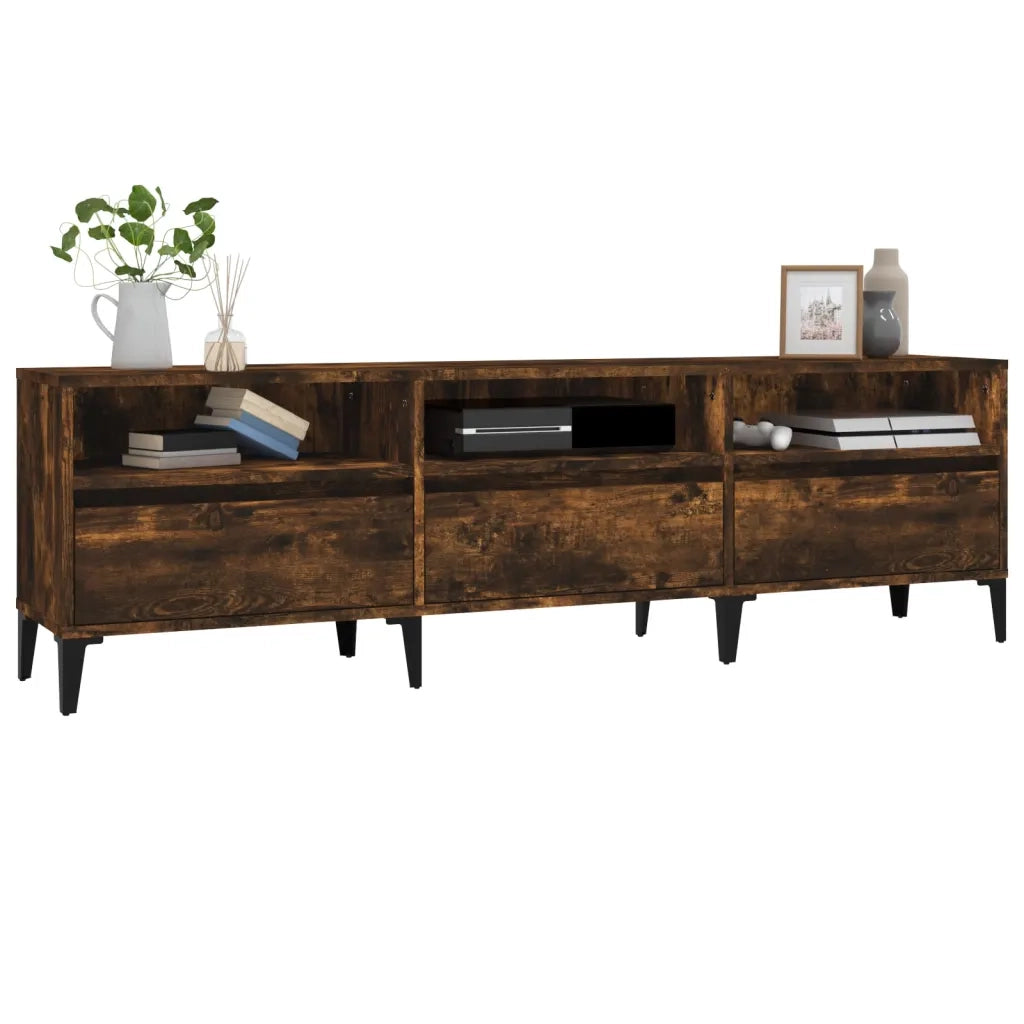 Mobile Porta TV Rovere Fumo 150x30x44,5 cm in Legno Multistrato 831922