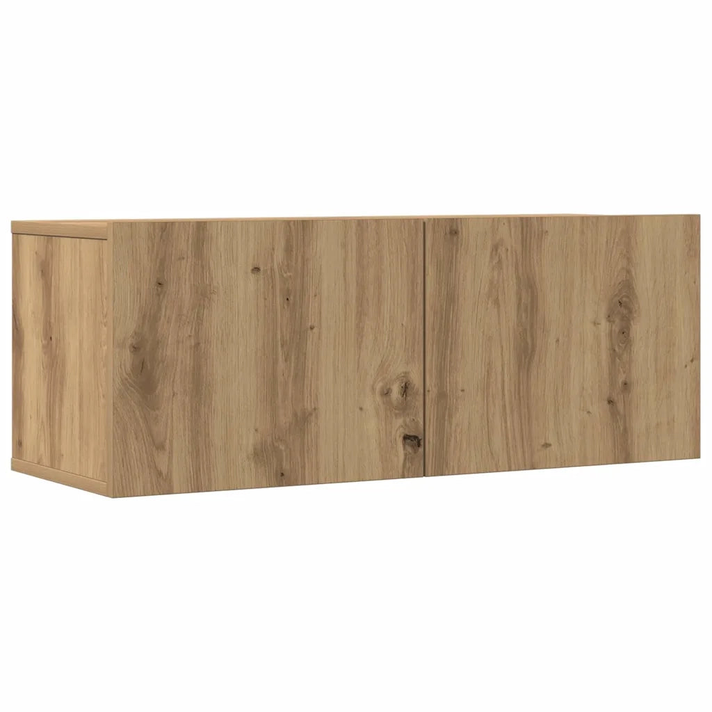 Set Mobile TV 7 pz Montato a Parete Rovere Artigianale