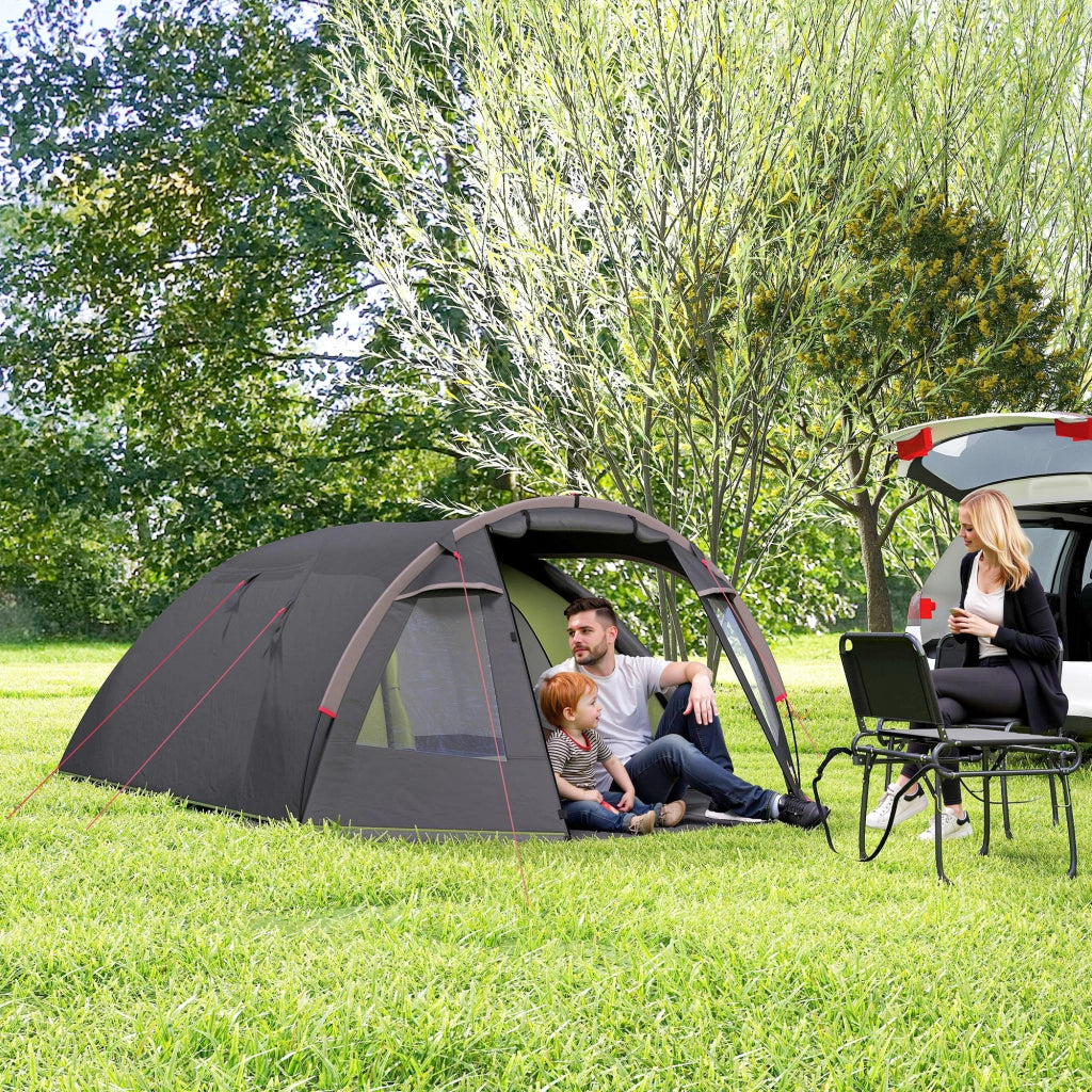 Tenda da campeggio familiare 2-4 persone impermeabile ¨C zephmum ¨C 3.6x2.5x1.3 m nero