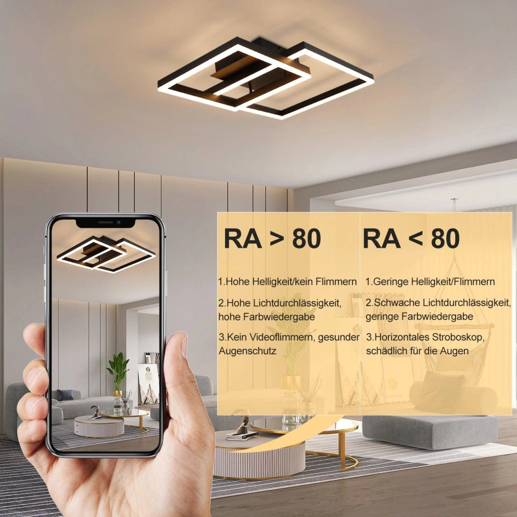 ZMH Lampada da soffitto plafoniera LED moderna poligonale quadrata