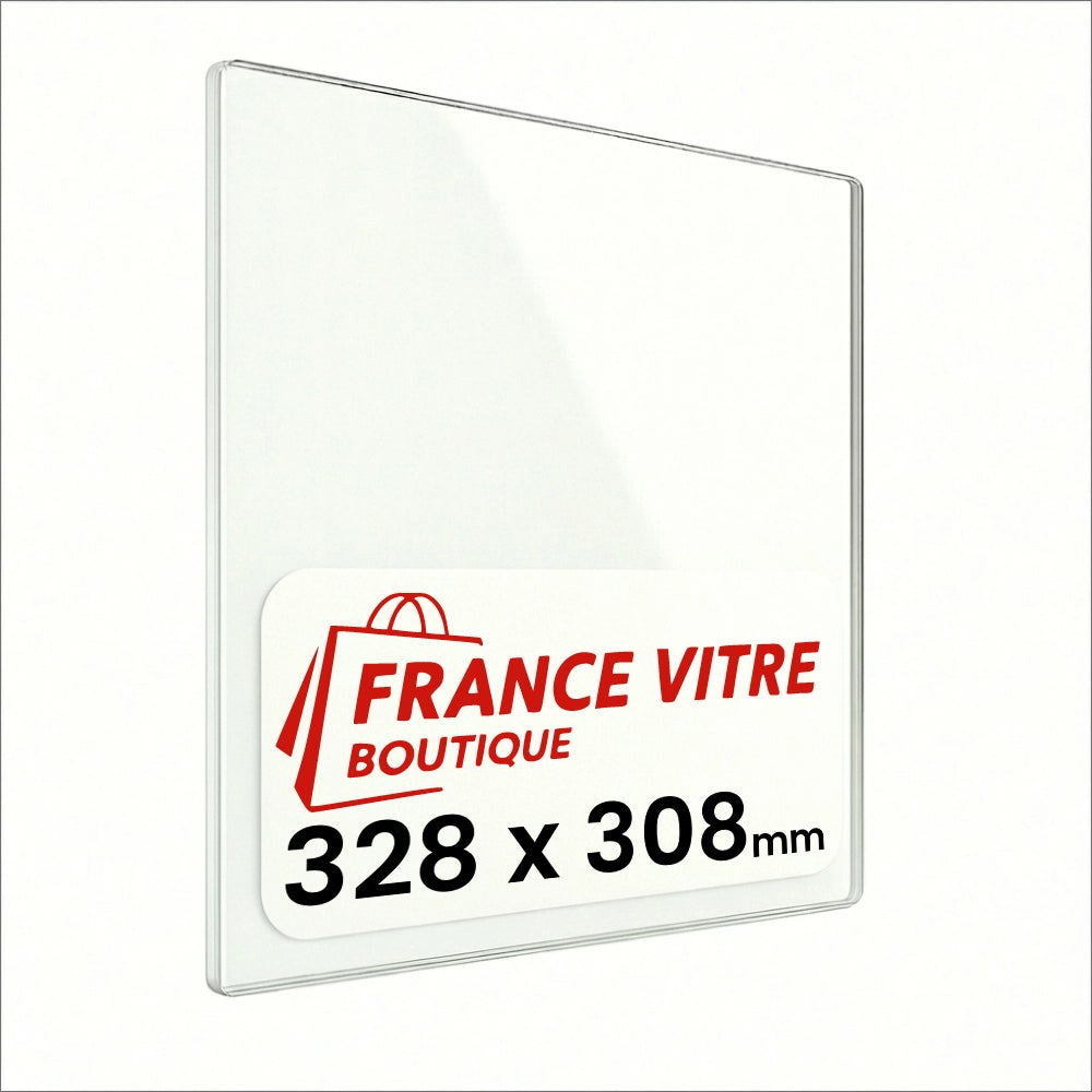 328 x 308 x 4 mm - Vetro per stufa a legna - vetro camino di ricambio - vetro per caminetto resistente al fuoco - France Vitre