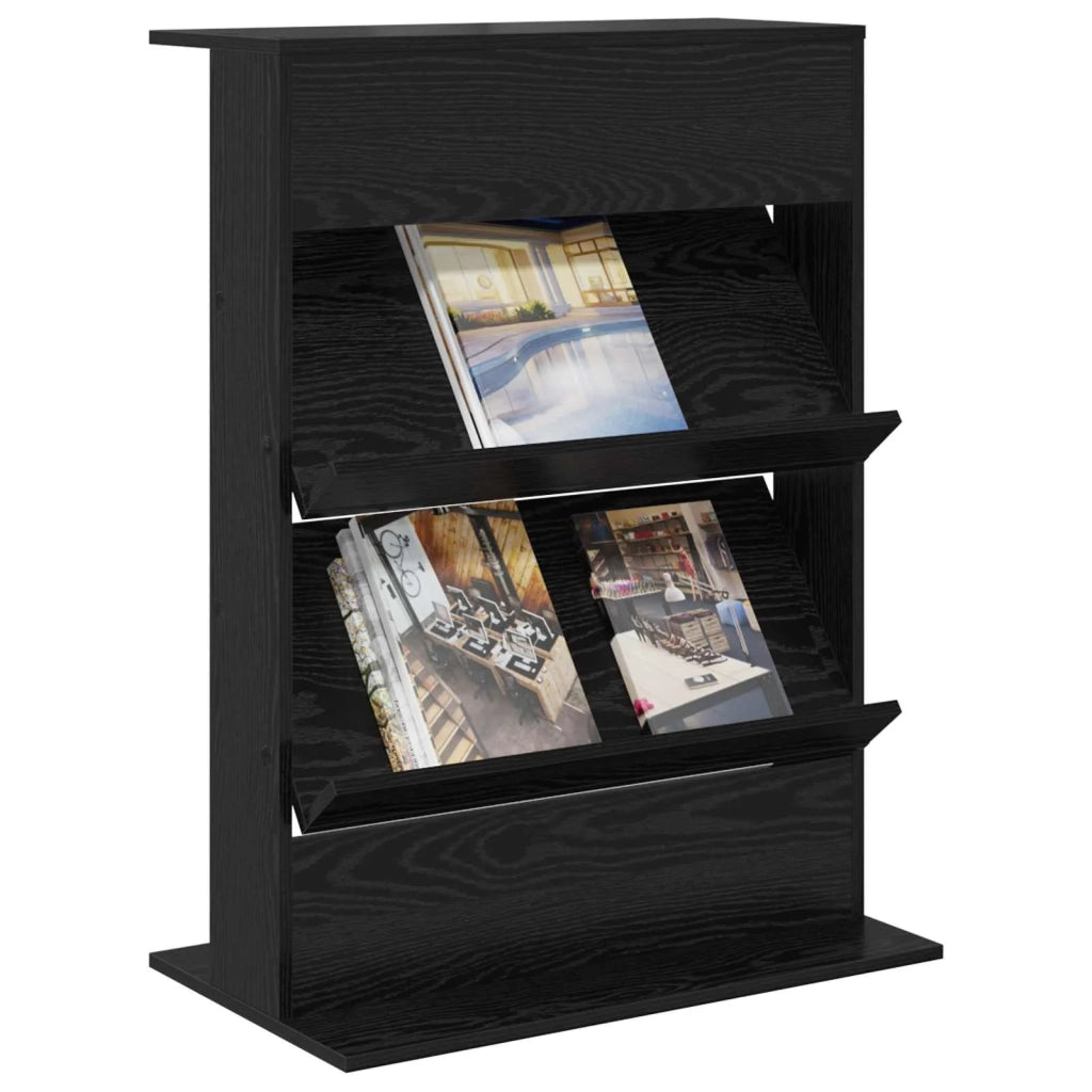 Scaffale per riviste Rovere Nero 70 x 41 x 96 cm CFW1032475