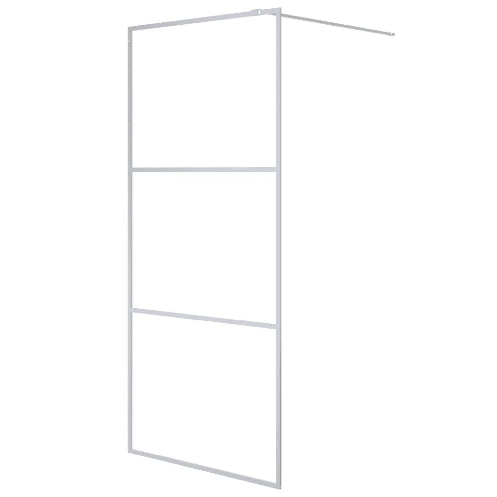 Parete Doccia Walk in Argento 90x195 cm Vetro Trasparente ESG cod mxl 31672