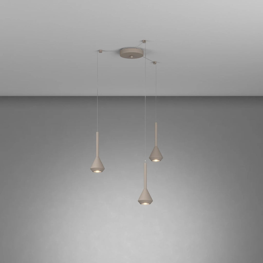 Lampadario Moderno Aygo Metallo Sabbia 3 Luci Gu10