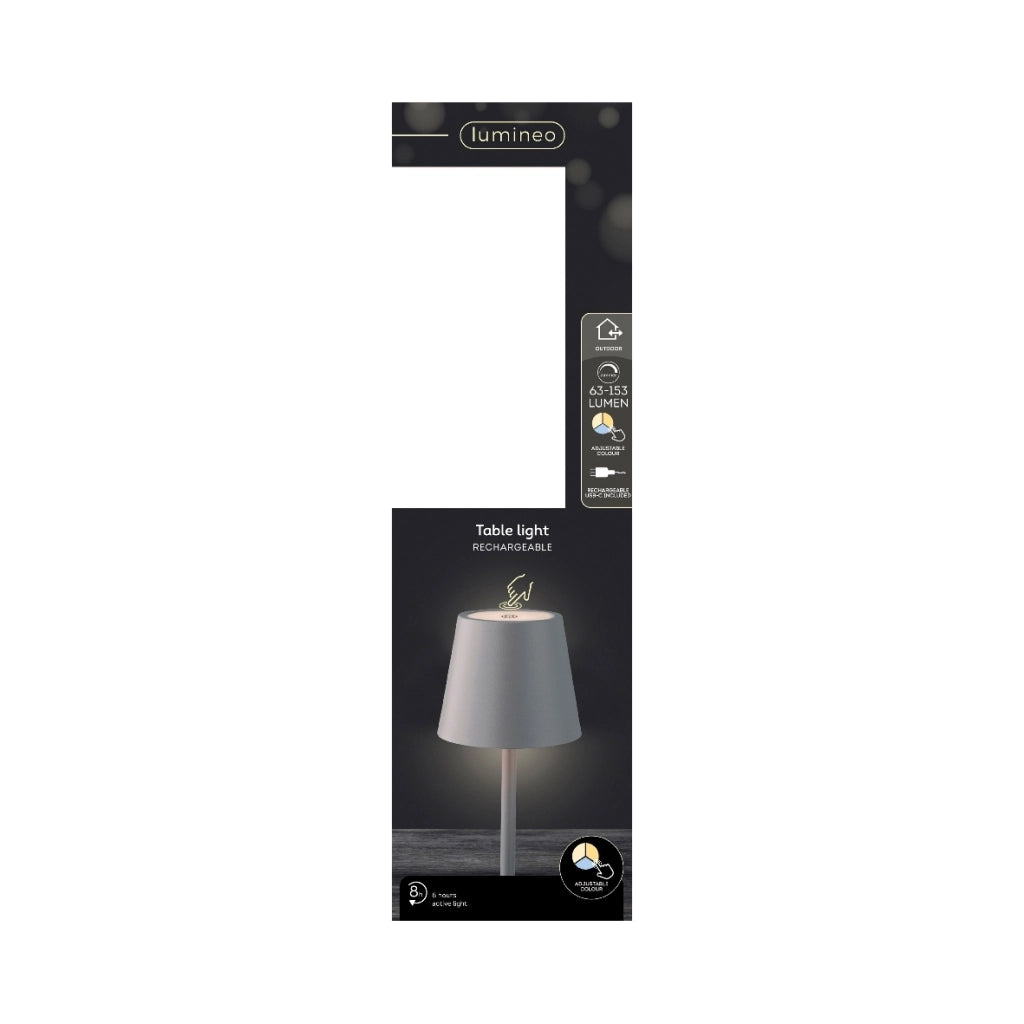 LAMPADA DA TAVOLO LED D.11XH37CM IN PVC GRIGIO.