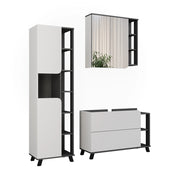 Vicco Set di mobili da bagno Antracite/bianco 3 parti