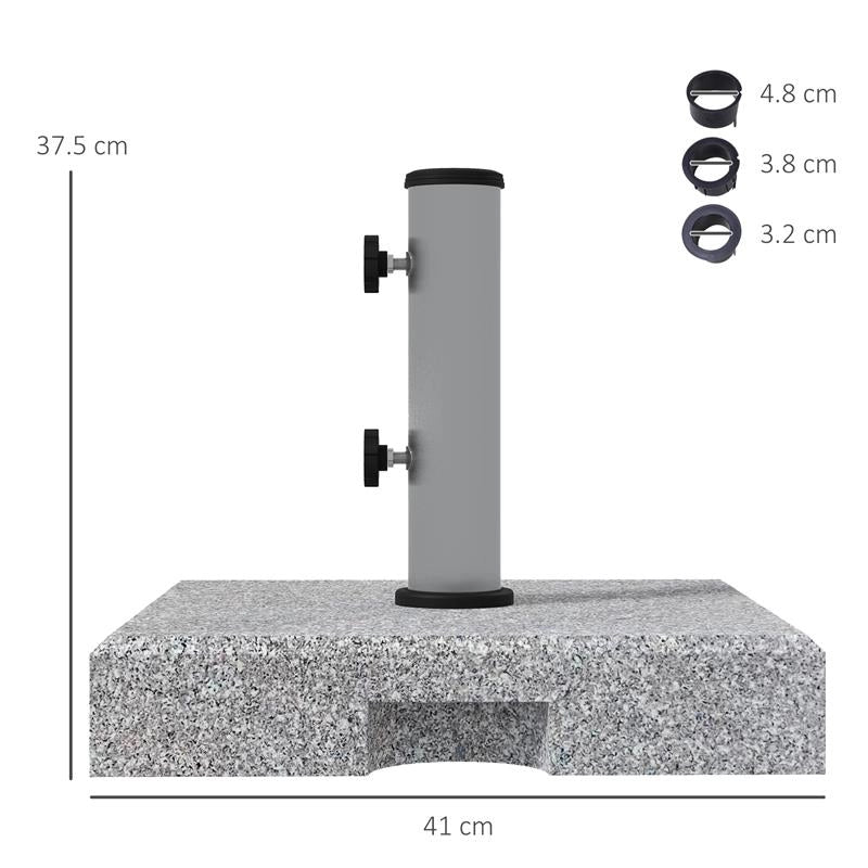 BASE PER OMBRELLONE DA 28KG IN GRANITO CON MANIGLIA ESTENSIBILE E ROTELLE, 41X41X37.5CM, GRIGIO
