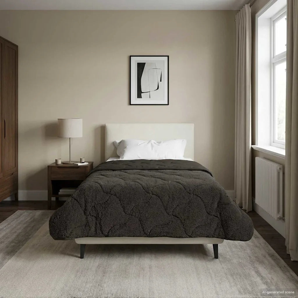 Duvet Invernale Trapuntato Antracite 155 x 220 cm 42026308