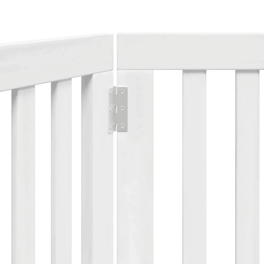 Cancelletto di sicurezza pieghevole a 2 pannelli per cani 160 cm legno di pioppo bianco 02_0023041