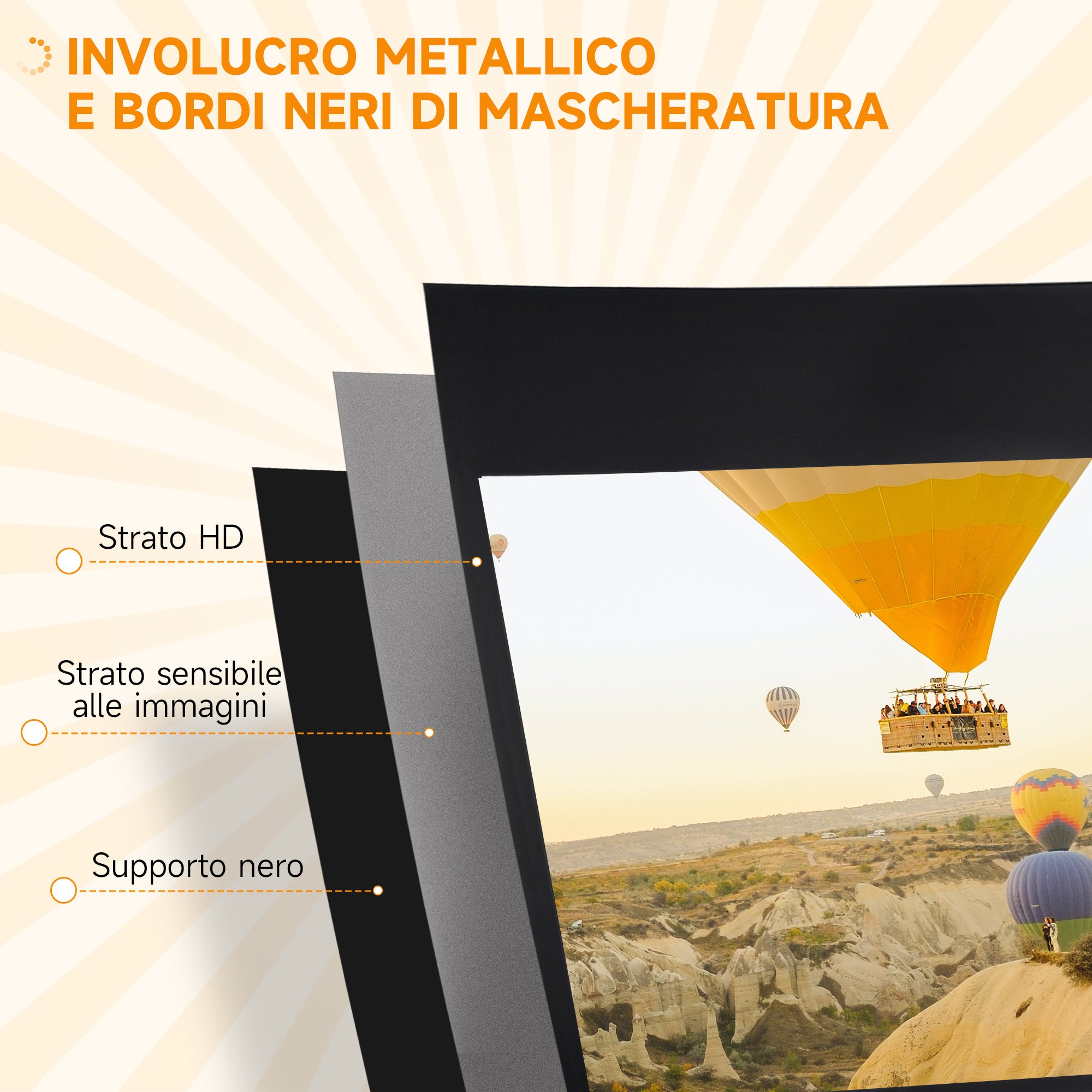 Telo per Proiettore Pieghevole da 100" con Treppiede Regolabile 235,8x8x136 cm in Plastica e Metallo Bianco