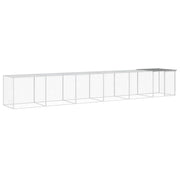 Pollaio/recinto con tetto trasparente 603 x 98 x 90 cm acciaio zincato grigio 02_0043986