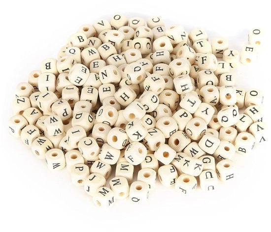 Lettere in legno da 300 pezzi - Collane in legno - Creazione di gioielli - Artigianato - Decorazione - Artefice eccezionale