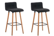 Set 2 Sgabelli Bar LINCOLN in Tessuto natura,grigio scuro