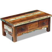 Tavolino da CaffÃ¨ con Cassetti in Legno Recuperato 90x45x35 cm cod mxl 15478