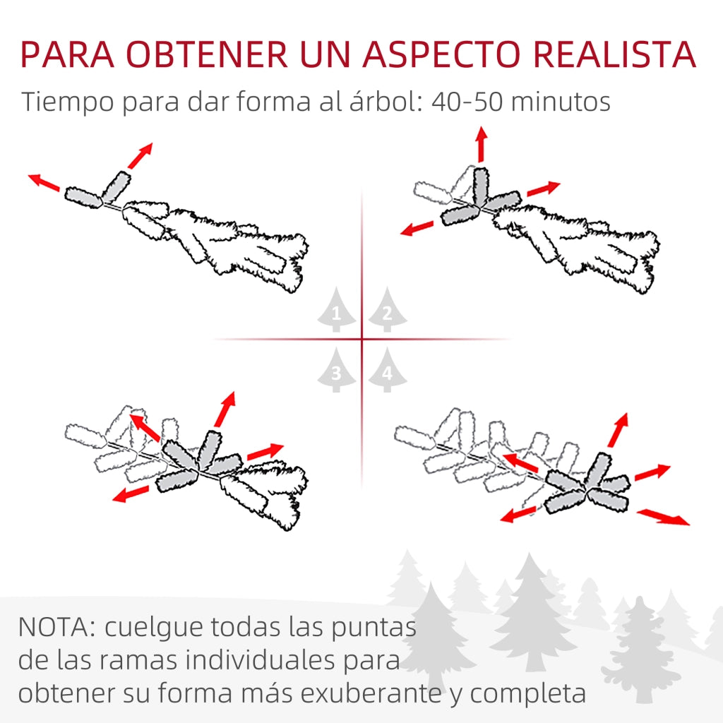Albero di Natale Artificiale 225 cm ¨C Zephmum ¨C Verde e Bianco con Supporto in Metallo