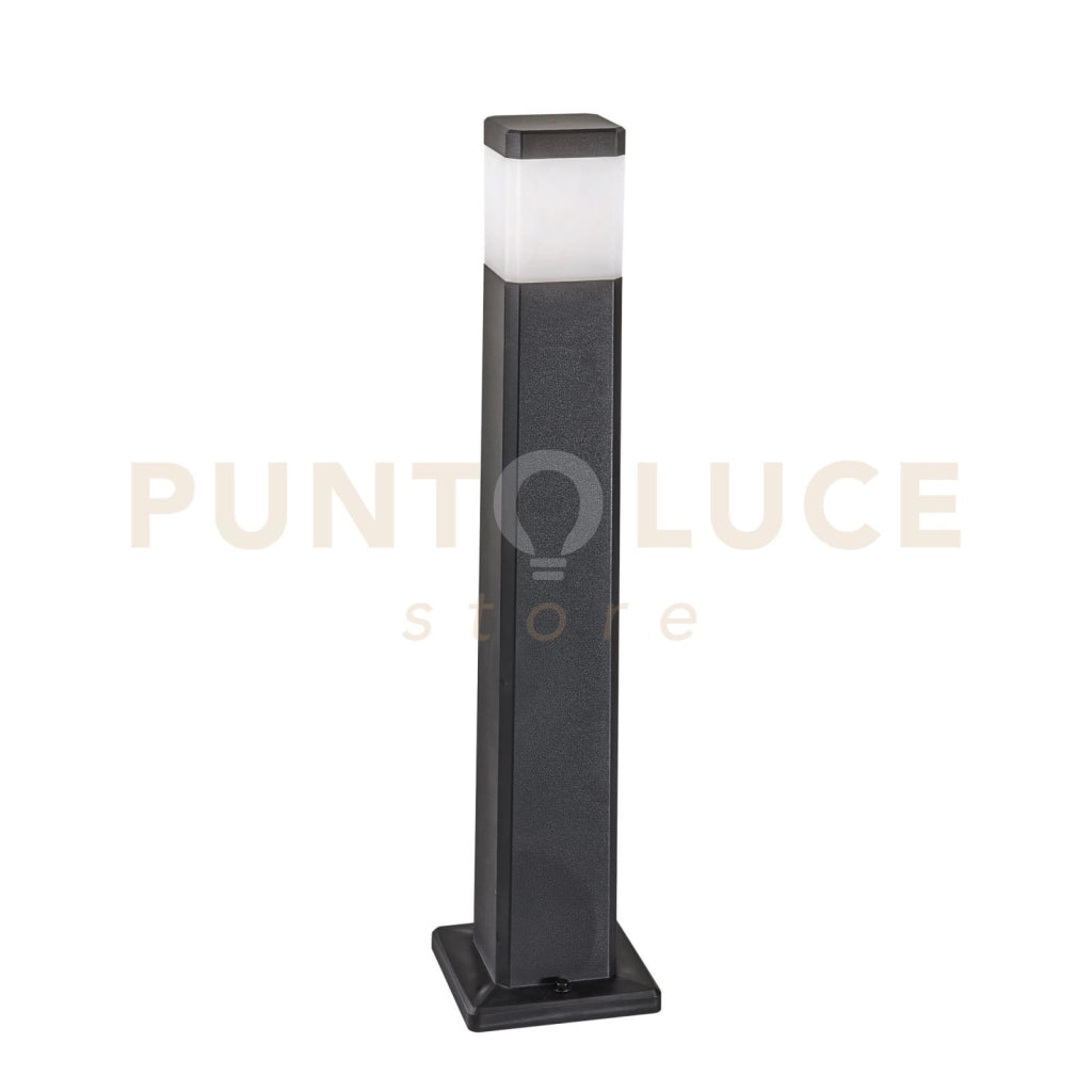 PALETTO FOCUS NERO SQUADRATO 1 LUCE ATTACCO GU10 IP65 17,5X17,5X77,5CM