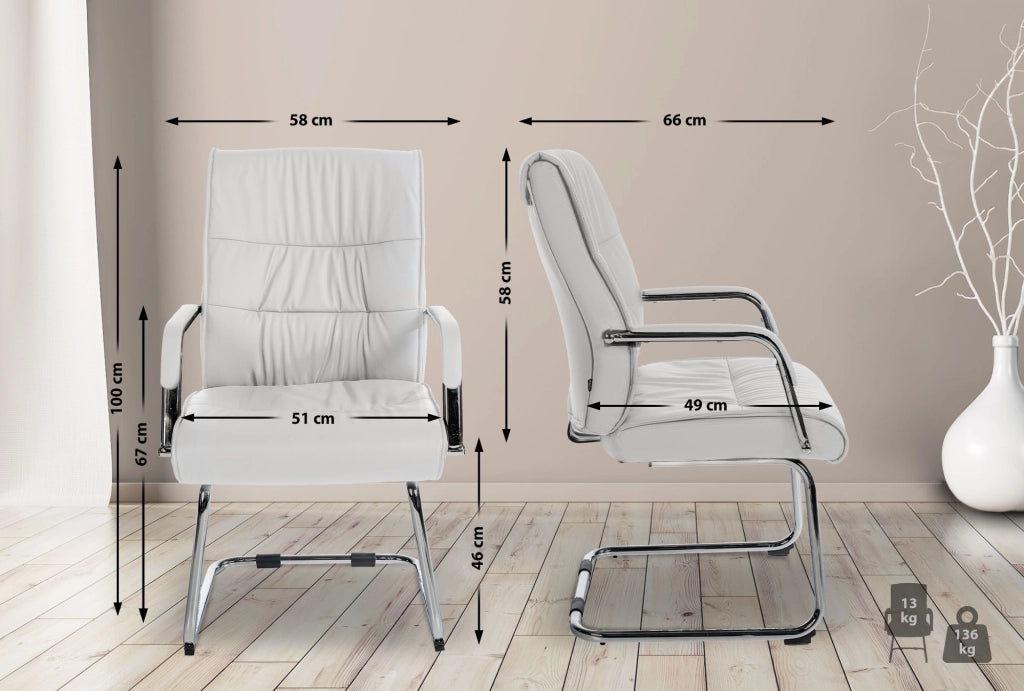 Sedia Sievert in similpelle bianco