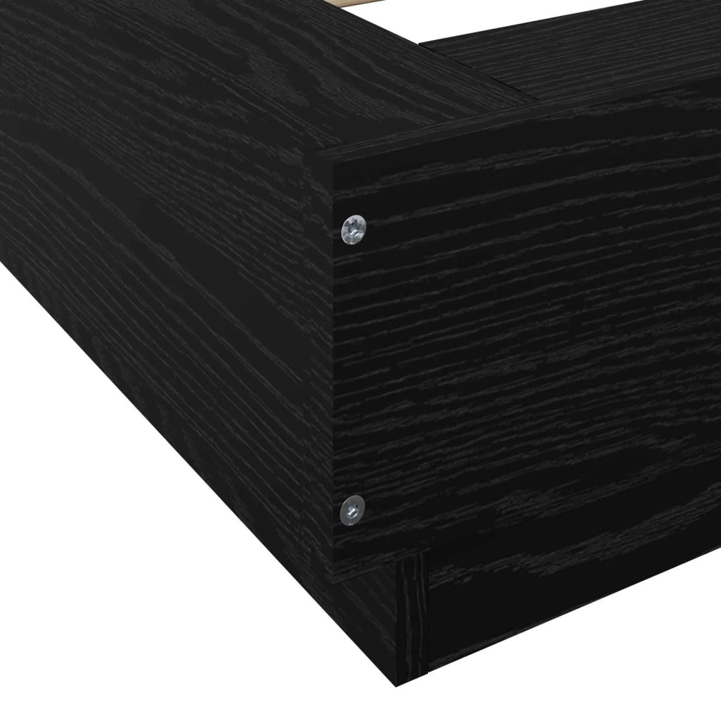 Struttura letto a pavimento Rovere Nero 80 x 210 cm 3429705