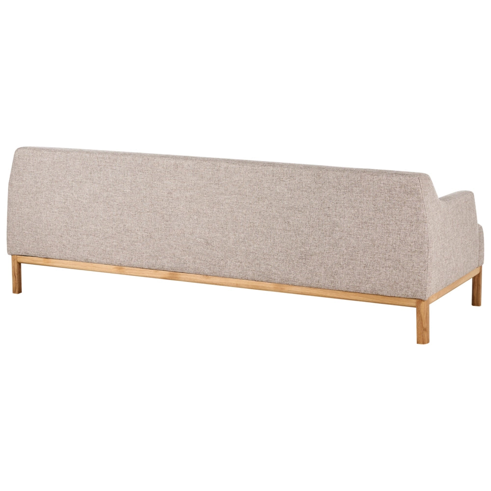 Divano a 3 posti in tessuto poliestere marrone chiaro Gambe in legno Soggiorno elegante