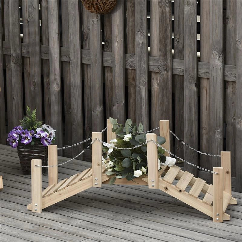 PONTICELLO DA GIARDINO IN LEGNO PASSERELLA AD ARCO 100 X 32 X 48CM