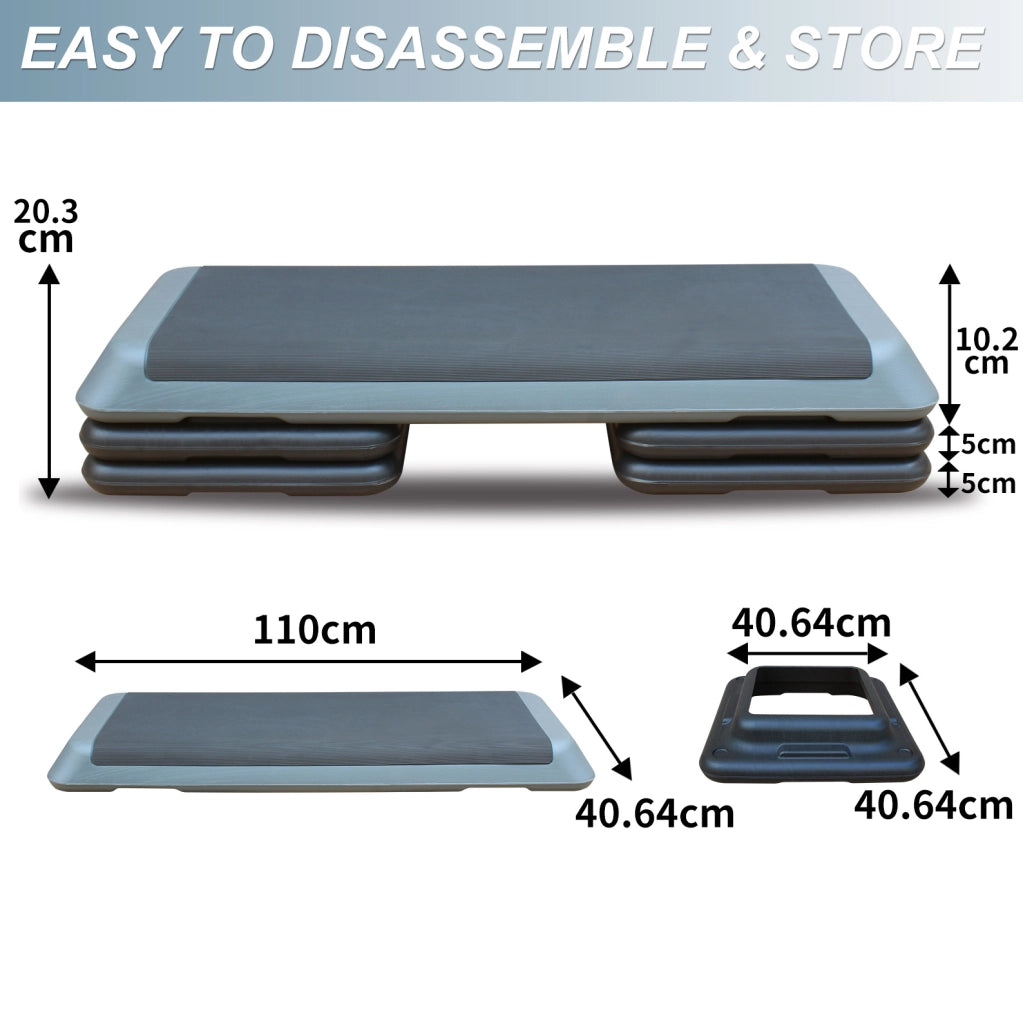 Step aerobico regolabile 110 cm grigio