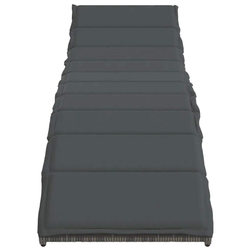 Lettini Prendisole 2 pz con Tavolino Grigio in Polyrattan 368253