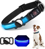Collare per Cani con LED e AirTag - Analisi di Recensioni - Impermeabile - Blu - Taglia L