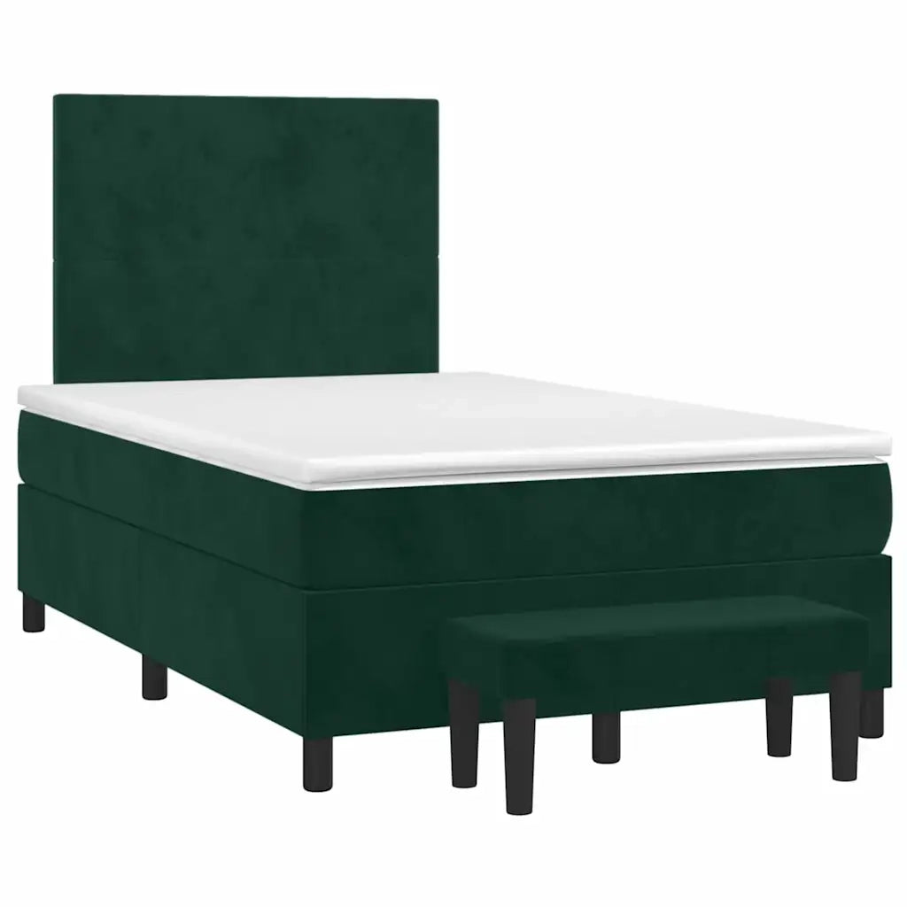Giroletto a Molle con Materasso Verde Scuro 120x190 cm Velluto 3270460