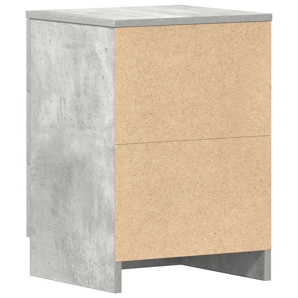 Comodini 2 pz Grigio Cemento 38x35x56 cm in Legno Multistrato 800459