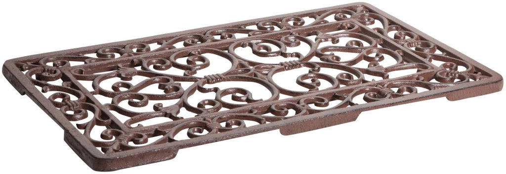 Biscottini Zerbino in ghisa finitura ruggine anticata L58xPR34xH1,5 cm rettangolare