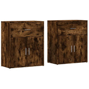 Buffet credenza cassettiera armadio mobile contenitore organizer per cucina soggiorno salotto set da 2 60 x 31 x 70 cm legno ingegnerizzato marrone 02_0036737