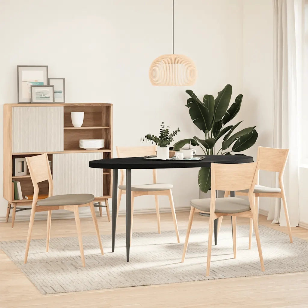 Piano Tavolo Marrone Scuro 140x60x4 cm in Rovere Massello Ovale