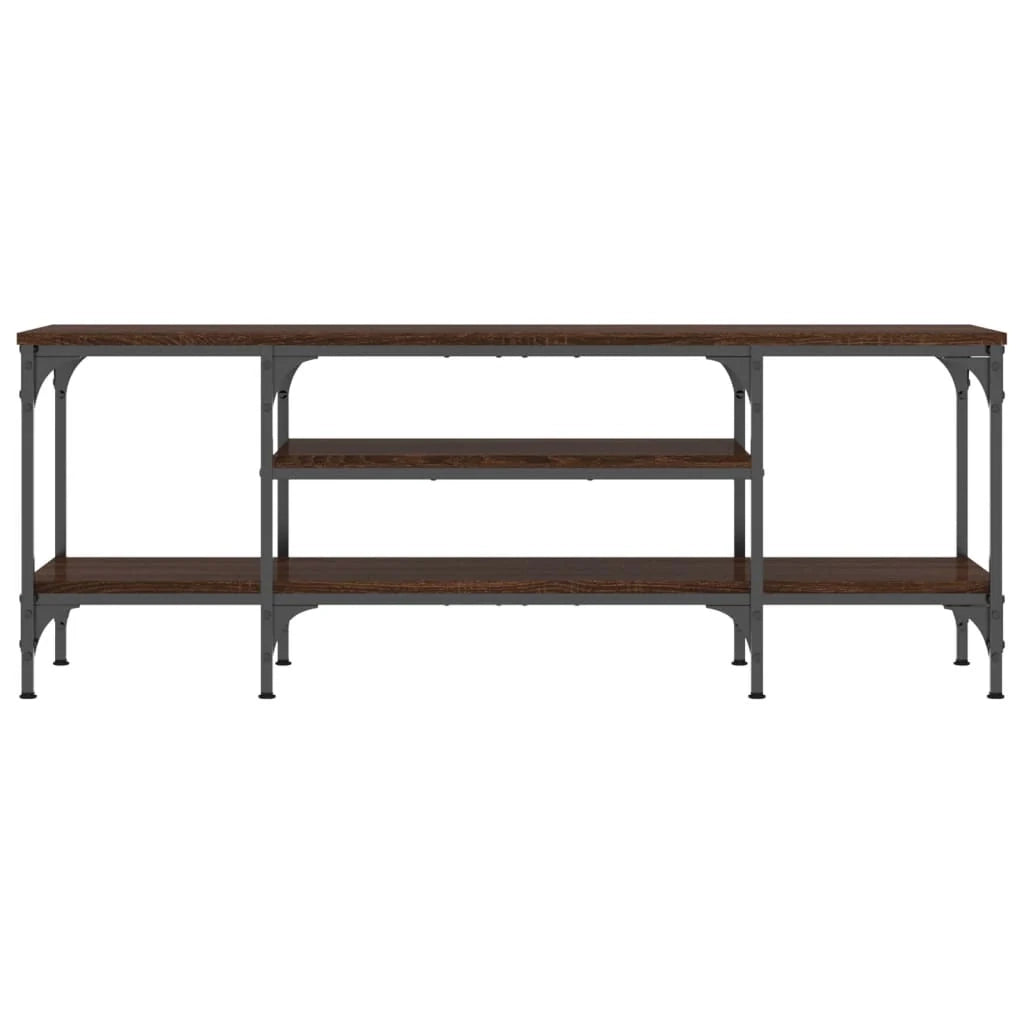 Mobile TV multimediale mensola per TV credenza per TV sala da pranzo soggiorno camera da letto rovere 121 x 35 x 45 cm legno ingegnerizzato e ferro marrone 02_0027160