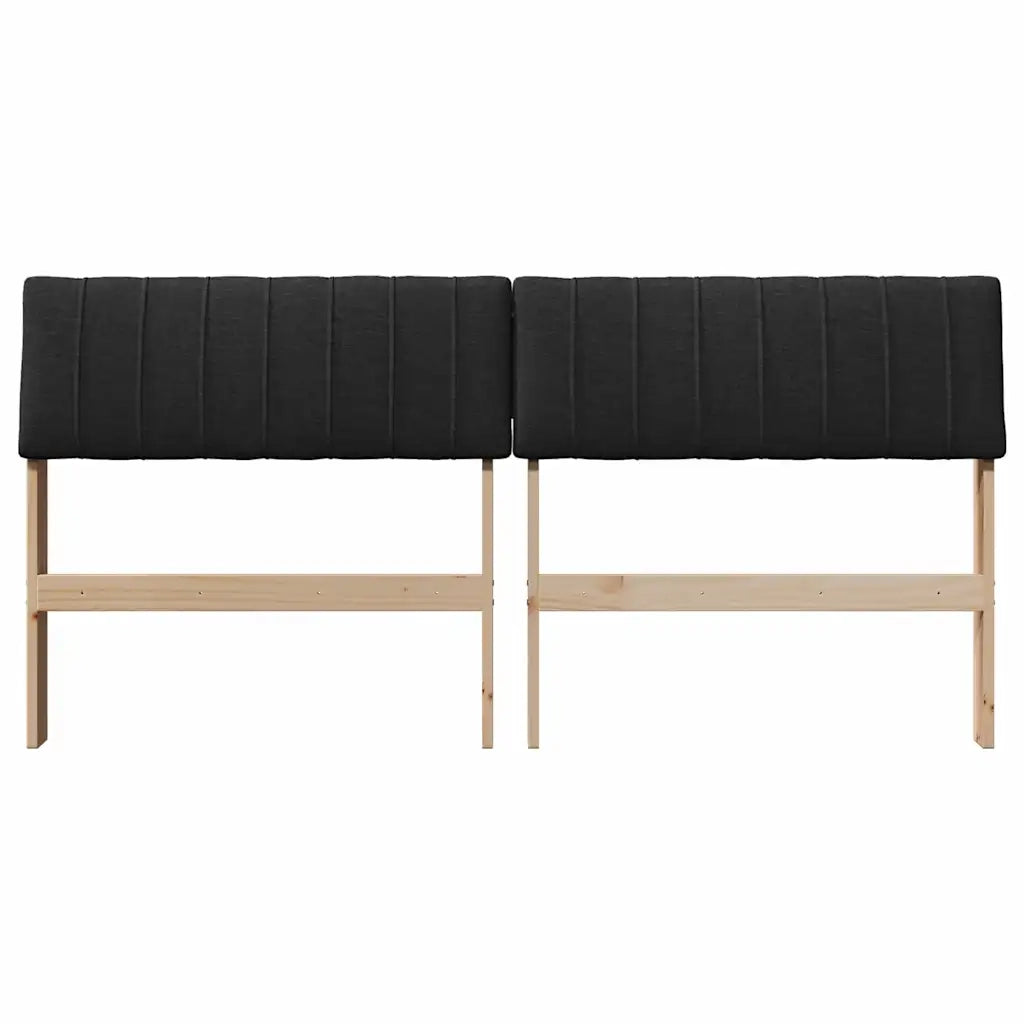 Testiera imbottita Nero 150 cm Pino massello 879226