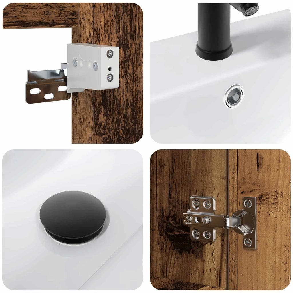 Mobile bagno con rubinetto Legno antico 61 x 40 x 74,5 cm 889543