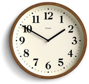 Orologio da parete | Piccolo orologio moderno | 25 cm | Legno finto scuro | Stile classico contemporaneo per cucina, soggiorno o ufficio