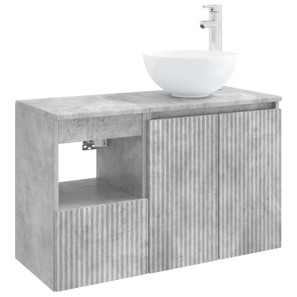 Set di mobili per il bagno 2 pz Grigio Cemento 3404027