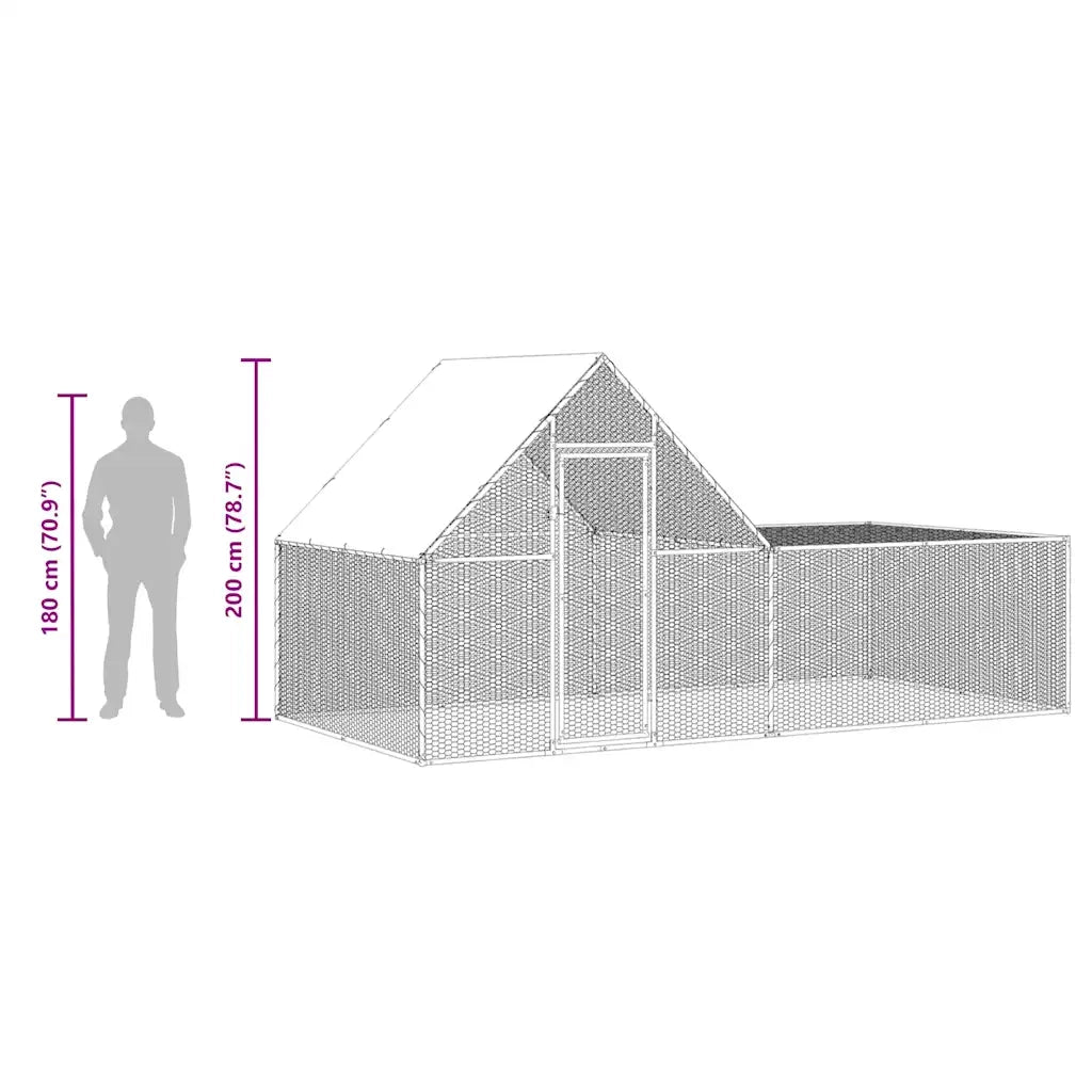 Pollaio 4x2x2 m in Acciaio Zincato 144556