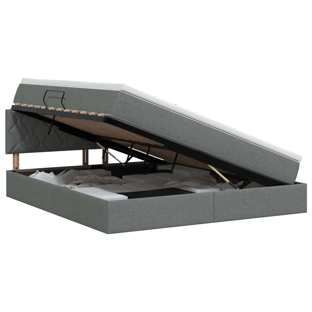 Letto con contenitore e materasso Grigio Scuro 140 x 200 cm 3458689