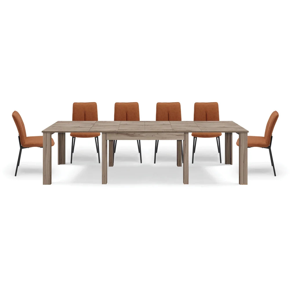 Tavolo allungabile da pranzo 160x90 fino a 320 cm Noce modello BRIO MADE IN ITALY design moderno ideale per cucina, soggiorno e sala da pranzo