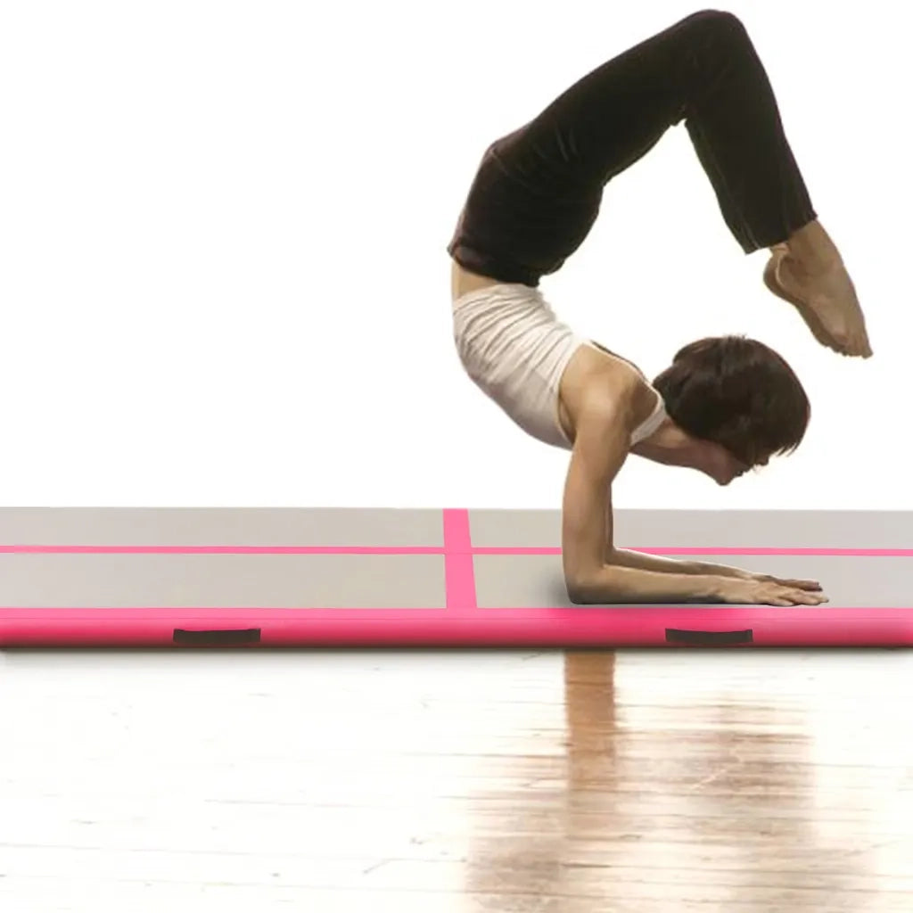 Tappetino Ginnastica Gonfiabile con Pompa 700x100x10cm PVC Rosa 91924