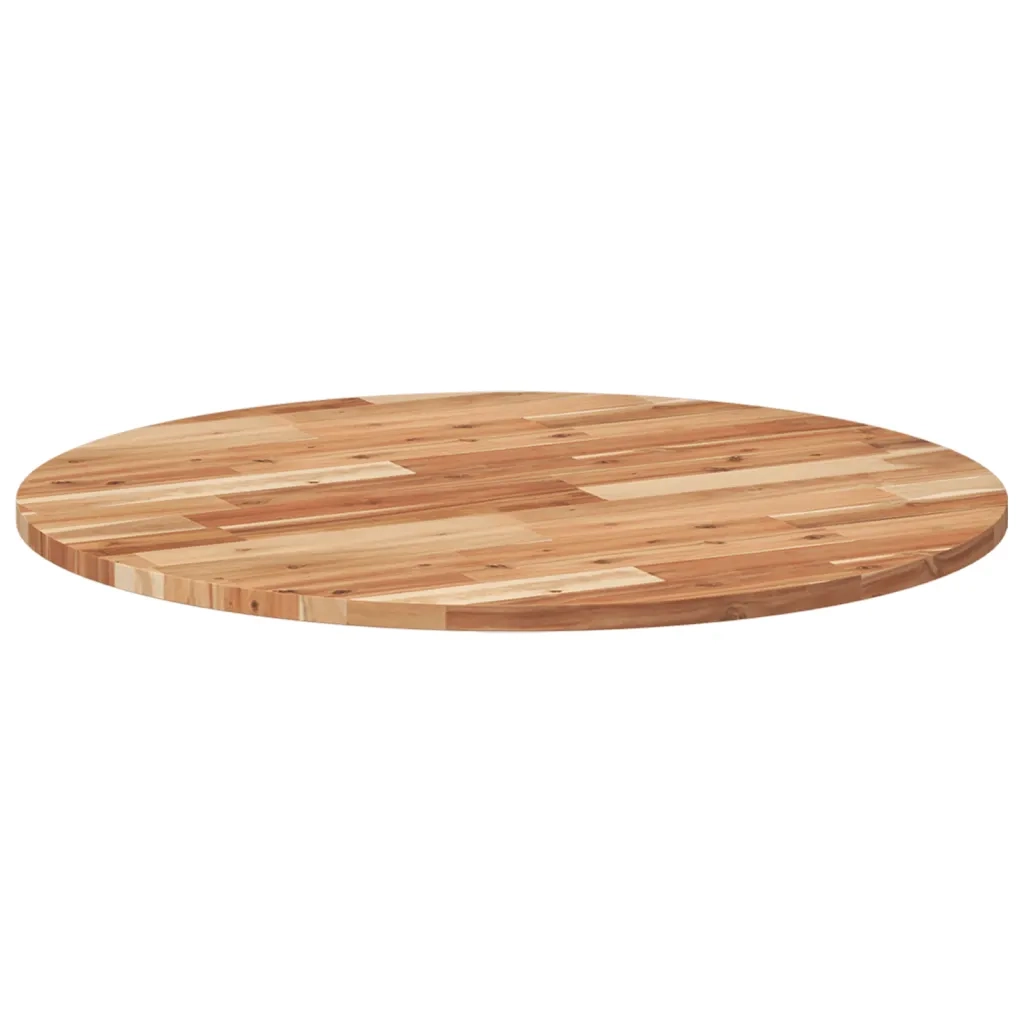 Piano Tavolo Rotondo Ã˜80x2 cm in Legno Massello di Acacia